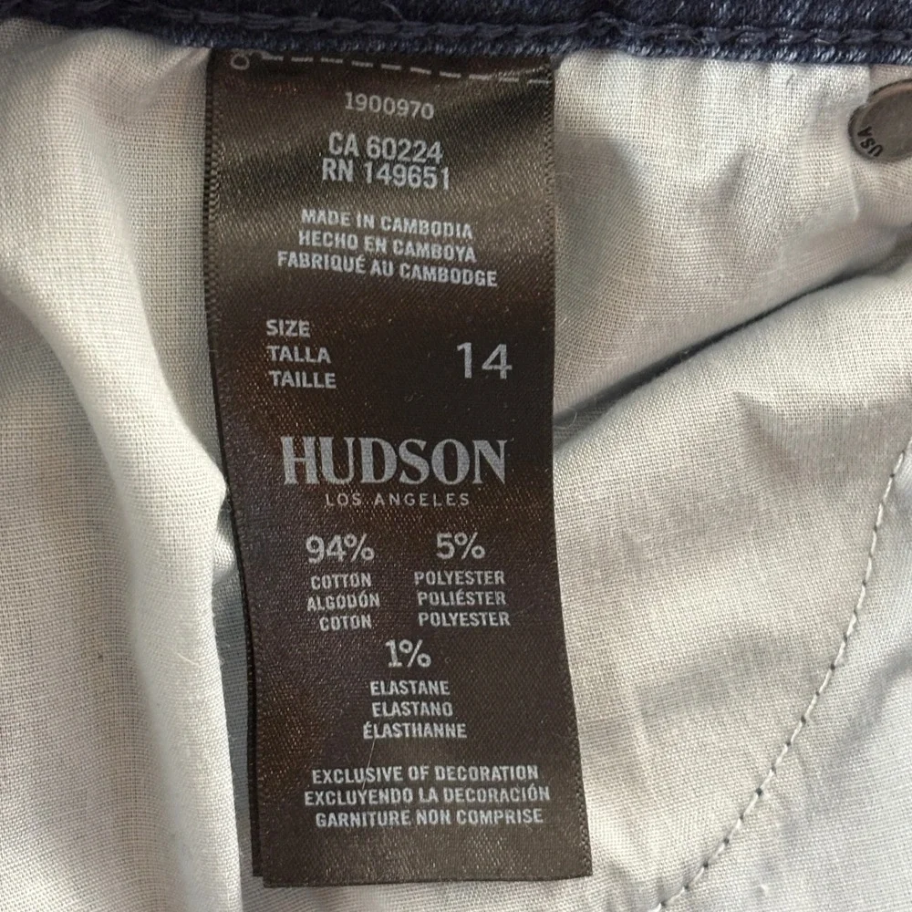 Hudson Straight Leg Jeans Womens 14 Dark Wash Stretch Denim High Rise H0325-01